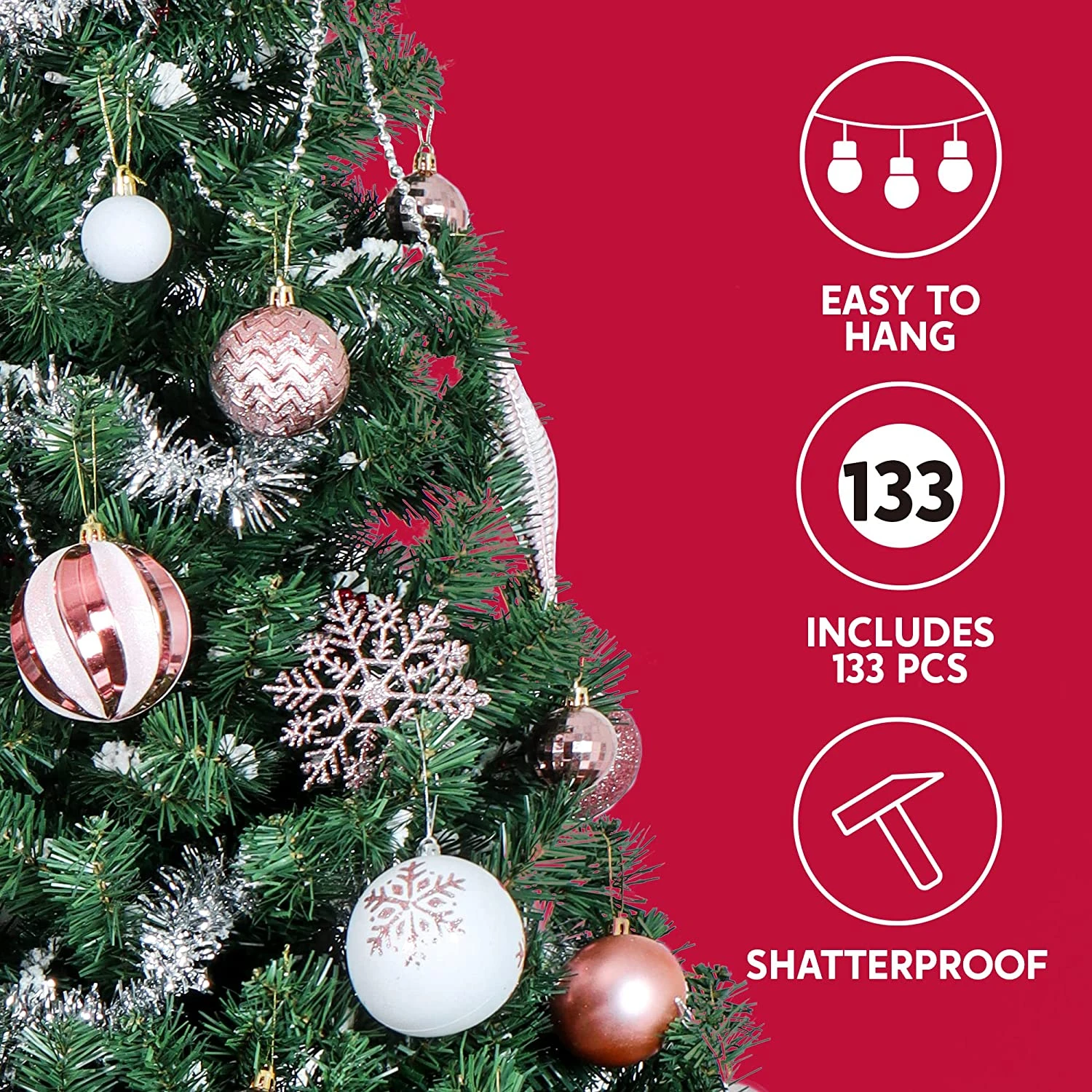 Blue & White Christmas Ornaments, 133 Pcs 5 Blue & White Christmas Ornaments, 133 Pcs - Image 3