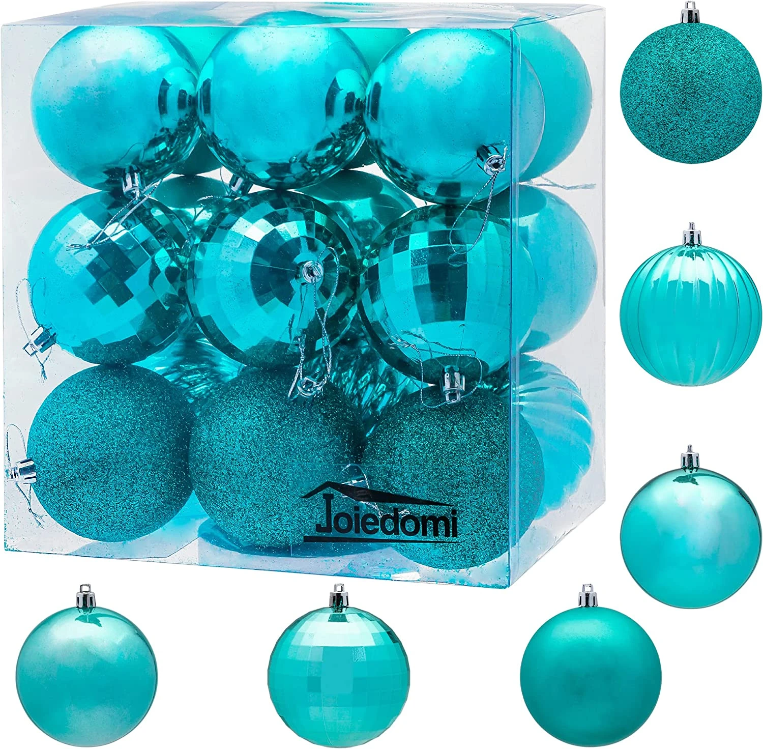 18Pcs Christmas Ball Ornaments Teal 3 18Pcs Christmas Ball Ornaments Teal