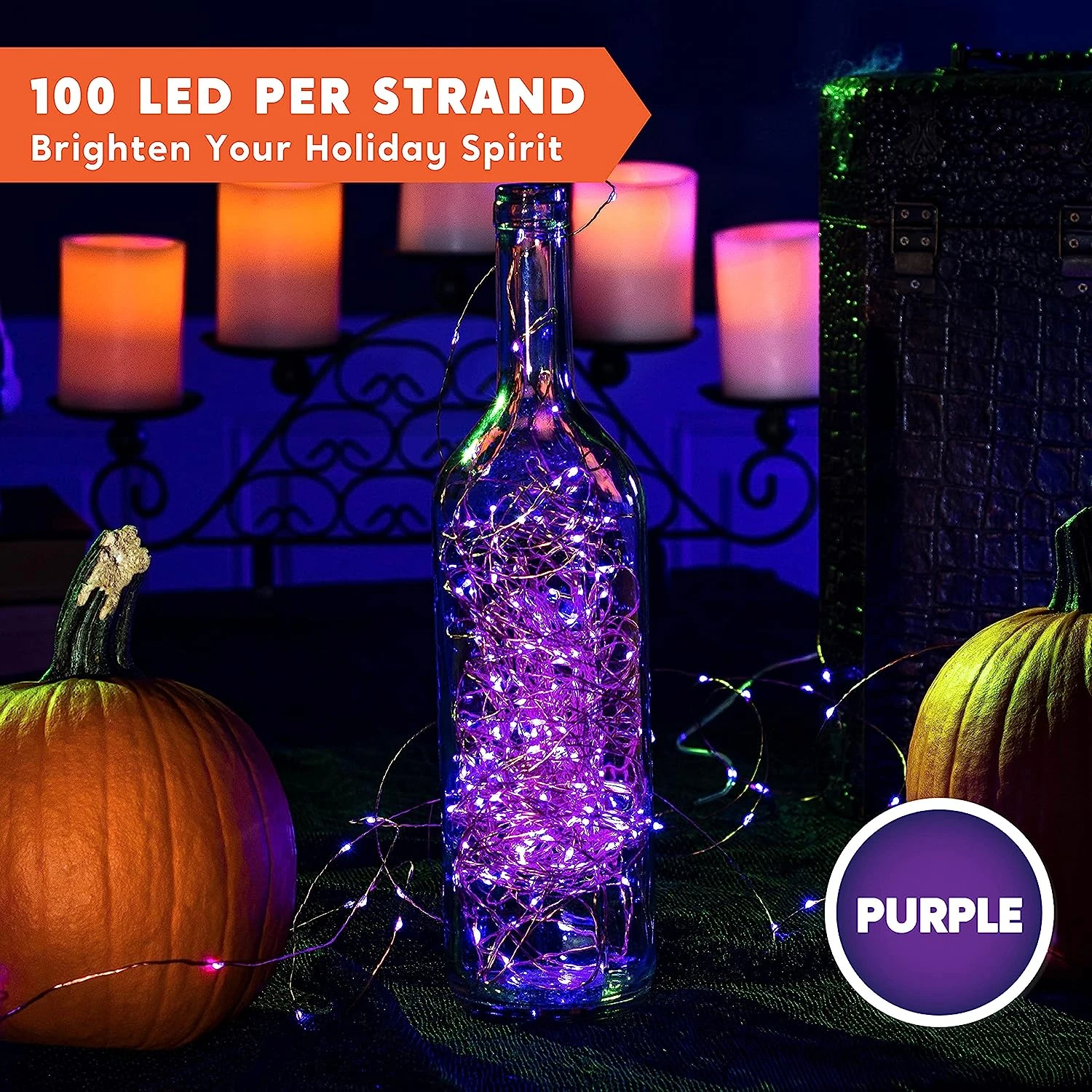 33 Ft 100 Count Purple Copper LED Light 5 33 Ft 100 Count Purple Copper LED Light - Image 3