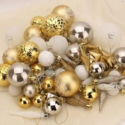 67 Pcs Christmas Ornaments Assorted Style Gold & White 13 67 Pcs Christmas Ornaments Assorted Style Gold & White -Joiedomi 913f92h5JiL. AC SL1500