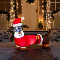 Tall Santa's 'Lil Helper Dachshund Inflatable (5ft) -Joiedomi 914EbZq8fnL. AC SL1500