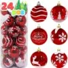 24 Pcs Christmas Ball Ornaments, Red And White -Joiedomi 914IuHjODxL. AC SL1500