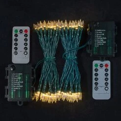 34.6 FT Christmas 2x50 Count Clear White LED Green Wire String Lights With Remote Control -Joiedomi 917FgL9YjFL. AC SL1500