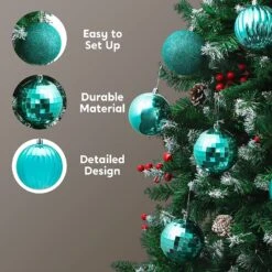 18Pcs Christmas Ball Ornaments Teal 12 18Pcs Christmas Ball Ornaments Teal -Joiedomi 917cbXPgKZL. AC SL1500