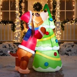 6ft Tall Puppy Putting A Tree Topper Christmas Inflatable -Joiedomi 91APvuVGiGL. AC SL1500