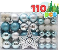 110 Pcs Blue, White, And Silver Christmas Ornaments 15 110 Pcs Blue, White, And Silver Christmas Ornaments -Joiedomi 91Bt6fni2KL. AC SL1500
