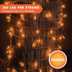 108.6 Ft 300 Counts Of Orange LED 8 Modes Green Wire Long Light Set -Joiedomi 91CAwyRu7HL. AC SL1500