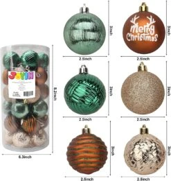 6CM Christmas Ornaments Assorted Design Green & Gold 30 Pcs -Joiedomi 91CuhgsweDL. AC SL1500