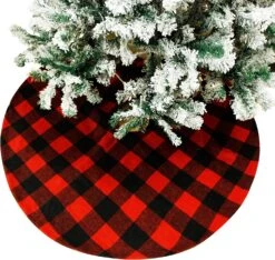 48in Buffalo Red Large Plaid Christmas Tree Skirt -Joiedomi 91DGPhNOs3L. AC SL1500