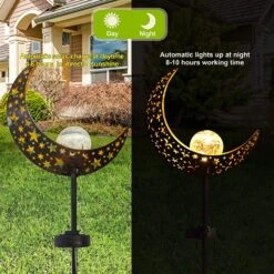 2 Pack Moon Crackle Glass Globe Solar Stake Lights 12 2 Pack Moon Crackle Glass Globe Solar Stake Lights -Joiedomi 91EknOniIdL. AC SL1500