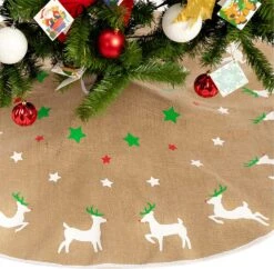 36in Burlap Reindeer Tree Skirt -Joiedomi 91FxI53Tk8L. AC SL1500