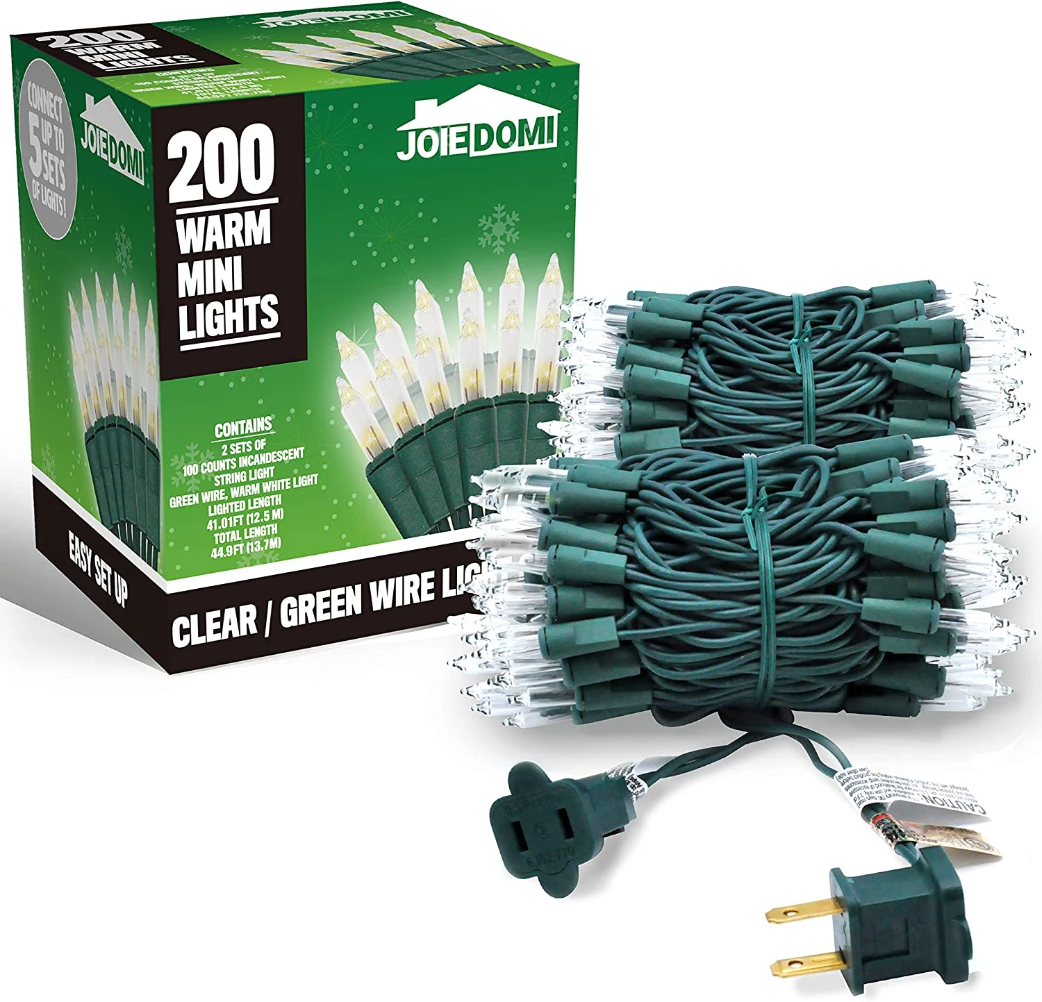 2 Set Of 100-Count Clear Green Wire Christmas Lights 7 2 Set Of 100-Count Clear Green Wire Christmas Lights - Image 5