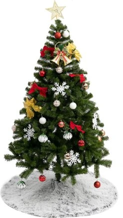 48 Inch Faux Fur Grey Christmas Tree Skirt -Joiedomi 91IwMXV3nKL. AC SL1500