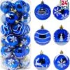 24 Pcs Christmas Ball Ornaments, Blue And White 2 24 Pcs Christmas Ball Ornaments, Blue And White -Joiedomi 91J4iHCjgyL. AC SL1500