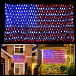 420 LED American Flag Net Lights, 2 Pack