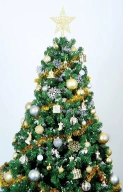 112 Pcs Gold & Silver Christmas Assorted Ornaments With A Star Tree Topper -Joiedomi 91NEJu8iroL. AC SL1500