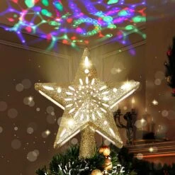 Gold Star Tree Topper With Rainbow Projector Lights 15 Gold Star Tree Topper With Rainbow Projector Lights -Joiedomi 91NNc20JVLL. AC SL1500