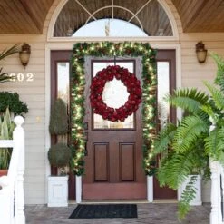 9 Ft Artificial Garland With 50 Lights & Decorations -Joiedomi 91OLDNsW QL. AC SL1500