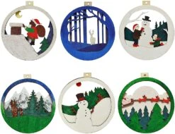 6 Pcs DIY Wooden Christmas Ornaments -Joiedomi 91SLBEhw49L. AC SL1500