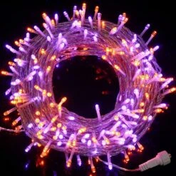 98.1 FT Orange & Purple LED 8 Modes Clear Wire Mini Light Set -Joiedomi 91TvCll OTL. AC SL1500
