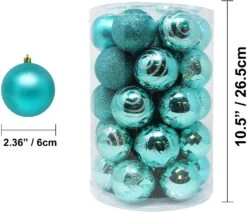 34 Pcs Christmas Ball Ornaments (Teal) 9 34 Pcs Christmas Ball Ornaments (Teal) -Joiedomi 91YMEj002DL. AC SL1500