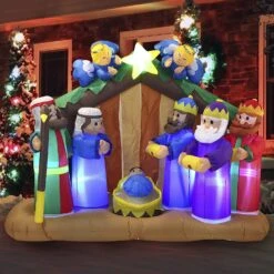Large Nativity Scene With Angels Inflatable (6 Ft)