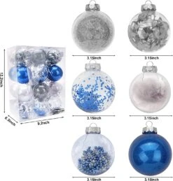 24Pcs Blue Plastic Clear Ball Ornaments With Filling -Joiedomi 91Z7QCfUgeL. AC SL1500