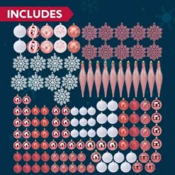 Blue & White Christmas Ornaments, 133 Pcs 16 Blue & White Christmas Ornaments, 133 Pcs -Joiedomi 91Z83heLFLL. AC SL1500