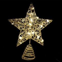 Gold Glitter Star Tree Topper