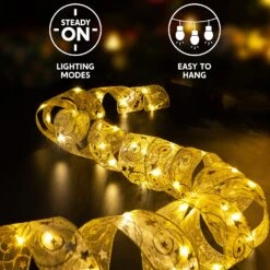50 LED Fiber Mesh Wired Ribbon Battery Powered (Gold) -Joiedomi 91 3XgUYYUL. AC SL1500