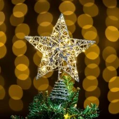 Silver Glitter Star Tree Topper Metal, Warm White -Joiedomi 91awKc0BCXL. AC SL1500