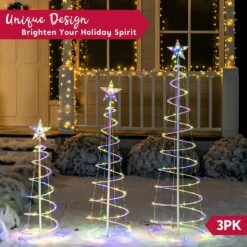 Lighted Spiral Christmas Tree Set LED Warm White - 3 Pcs -Joiedomi 91bL5kjpcdL. AC SL1500