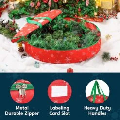 Snowflake Patterned Christmas Wreath Oxford Storage Bag (Red) -Joiedomi 91bclFgk5BL. AC SL1500 1