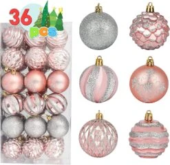 Rose Gold & Silver Christmas Ball Ornaments 36 Pcs -Joiedomi 91eJAwi18IL. AC SL1500