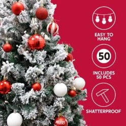 50 Pcs Christmas Ornaments, Red And White -Joiedomi 91fIEy5HcxL. AC SL1500