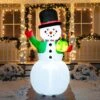 Large Snowman With Present Inflatable (7 Ft) 2 Large Snowman With Present Inflatable (7 Ft) -Joiedomi 91fv5 A5oeL. AC SL1500
