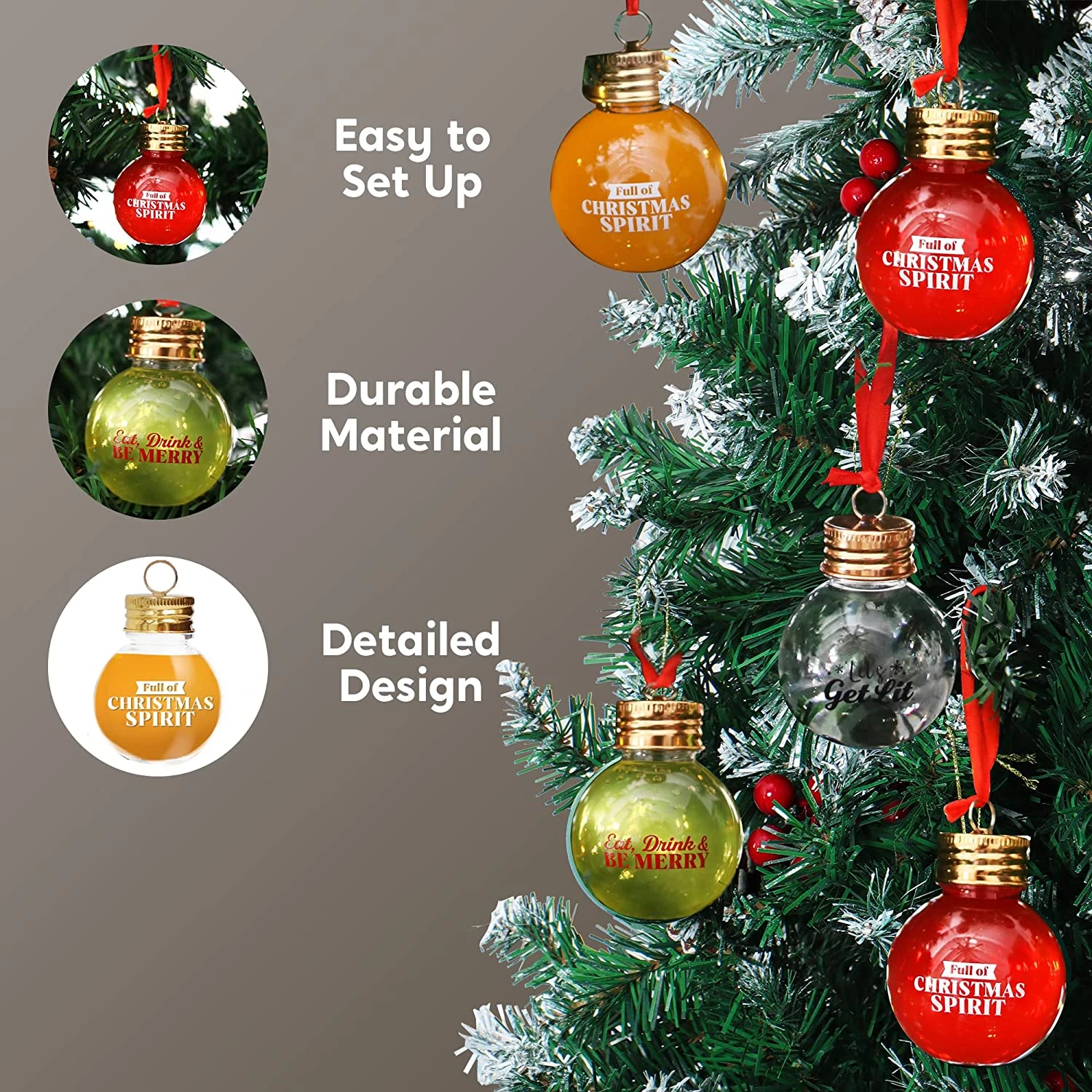 9 Pcs Boozeball Christmas Ornaments 6 9 Pcs Boozeball Christmas Ornaments - Image 4