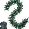 9 Ft Snow Flocked Christmas Garland With Lights 1 9 Ft Snow Flocked Christmas Garland With Lights -Joiedomi 91hWa2breKL. AC SL1500