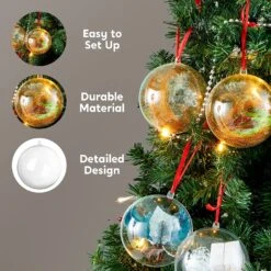 16Pcs Clear Plastic Ball Ornaments 3.94in -Joiedomi 91j1 luDvFL. AC SL1500