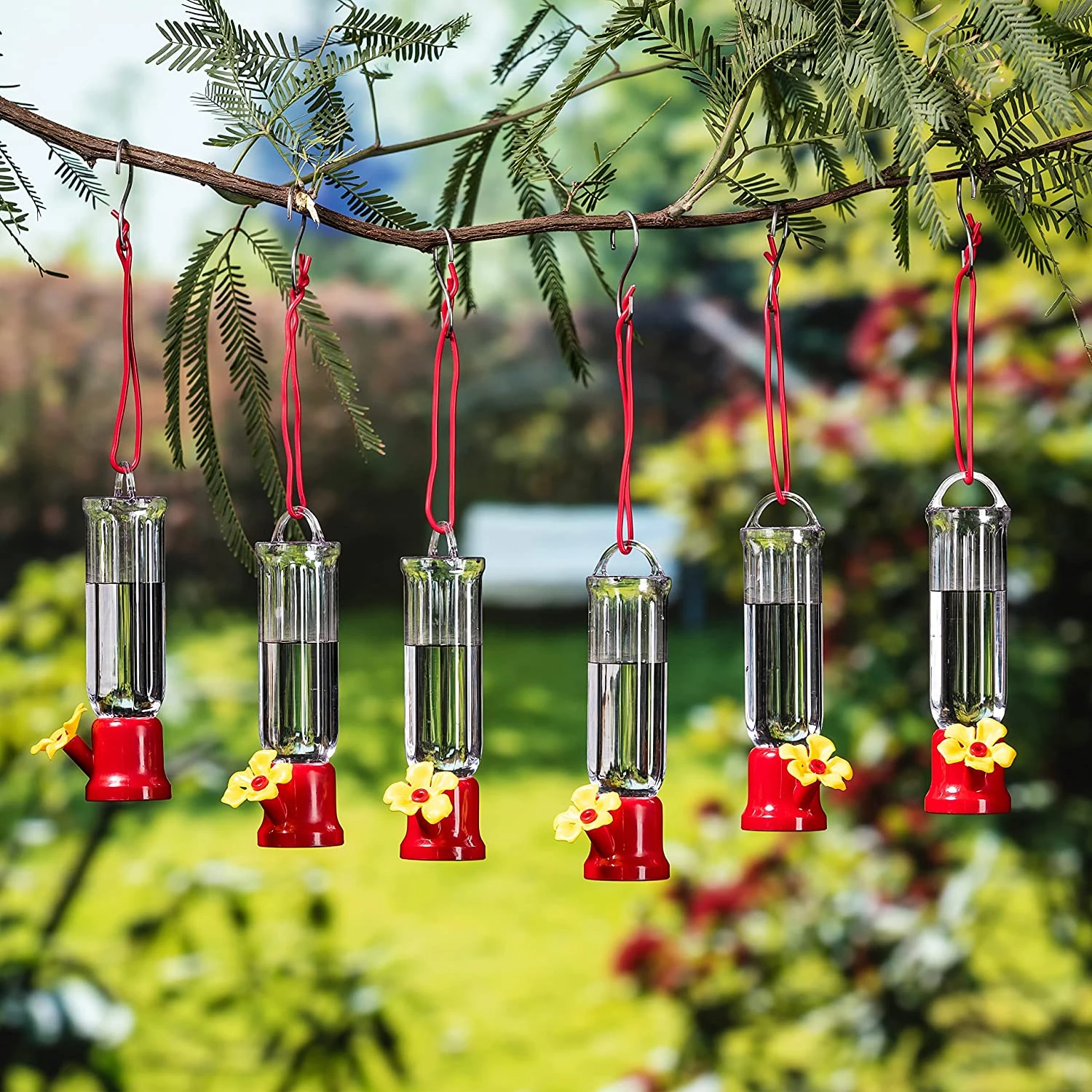 Mini Hummingbird Feeders With Hanging Wires, 6 Pcs 10 Mini Hummingbird Feeders With Hanging Wires, 6 Pcs - Image 8