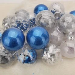 24Pcs Blue Plastic Clear Ball Ornaments With Filling -Joiedomi 91lIfEzGWCL. AC SL1500
