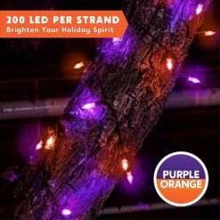 200 Orange & Purple LED Green Wire String Lights -Joiedomi 91nEvfTlKzL. AC SL1500