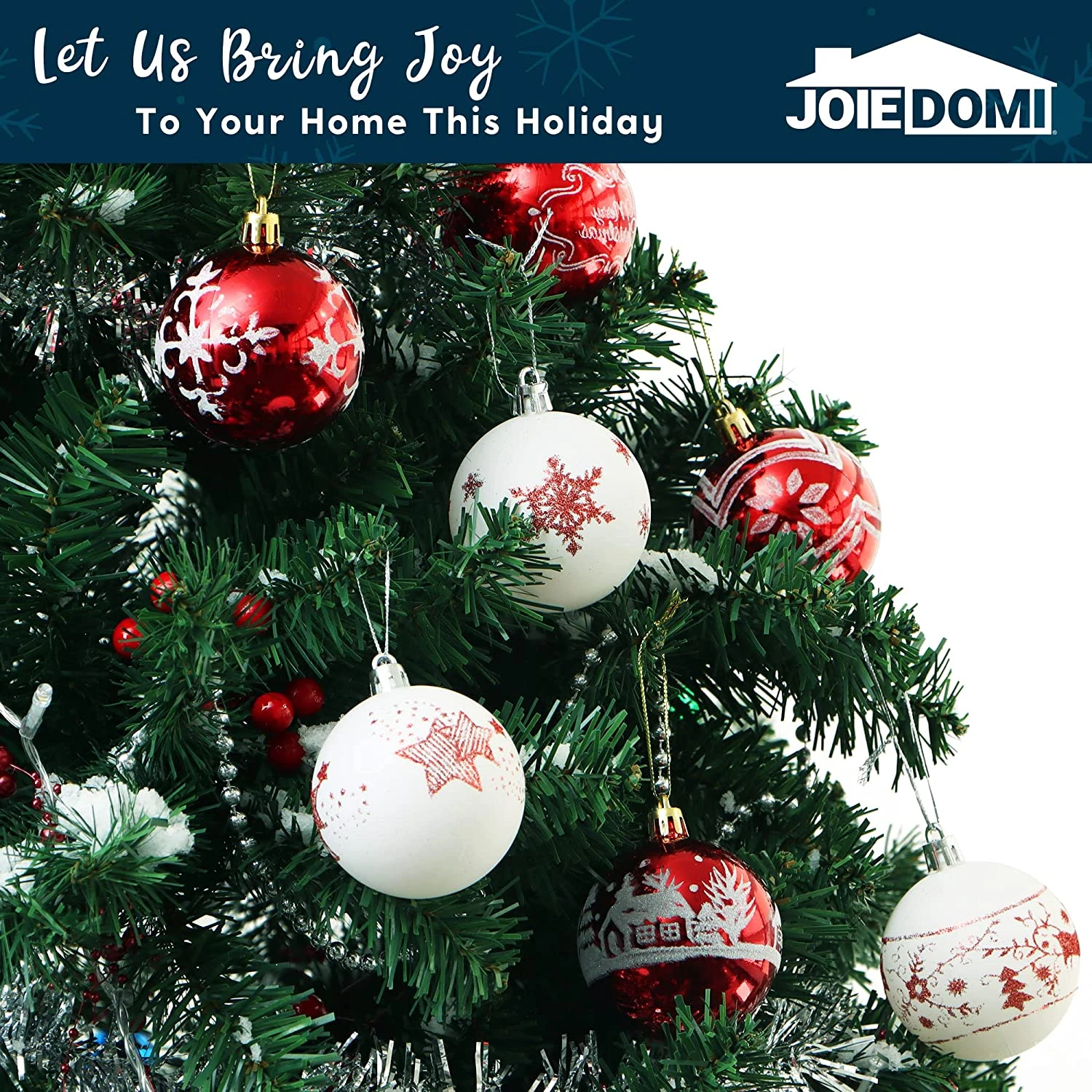 Christmas Ornaments Ball (Red&White), 40 Pcs 8 Christmas Ornaments Ball (Red&White), 40 Pcs - Image 6