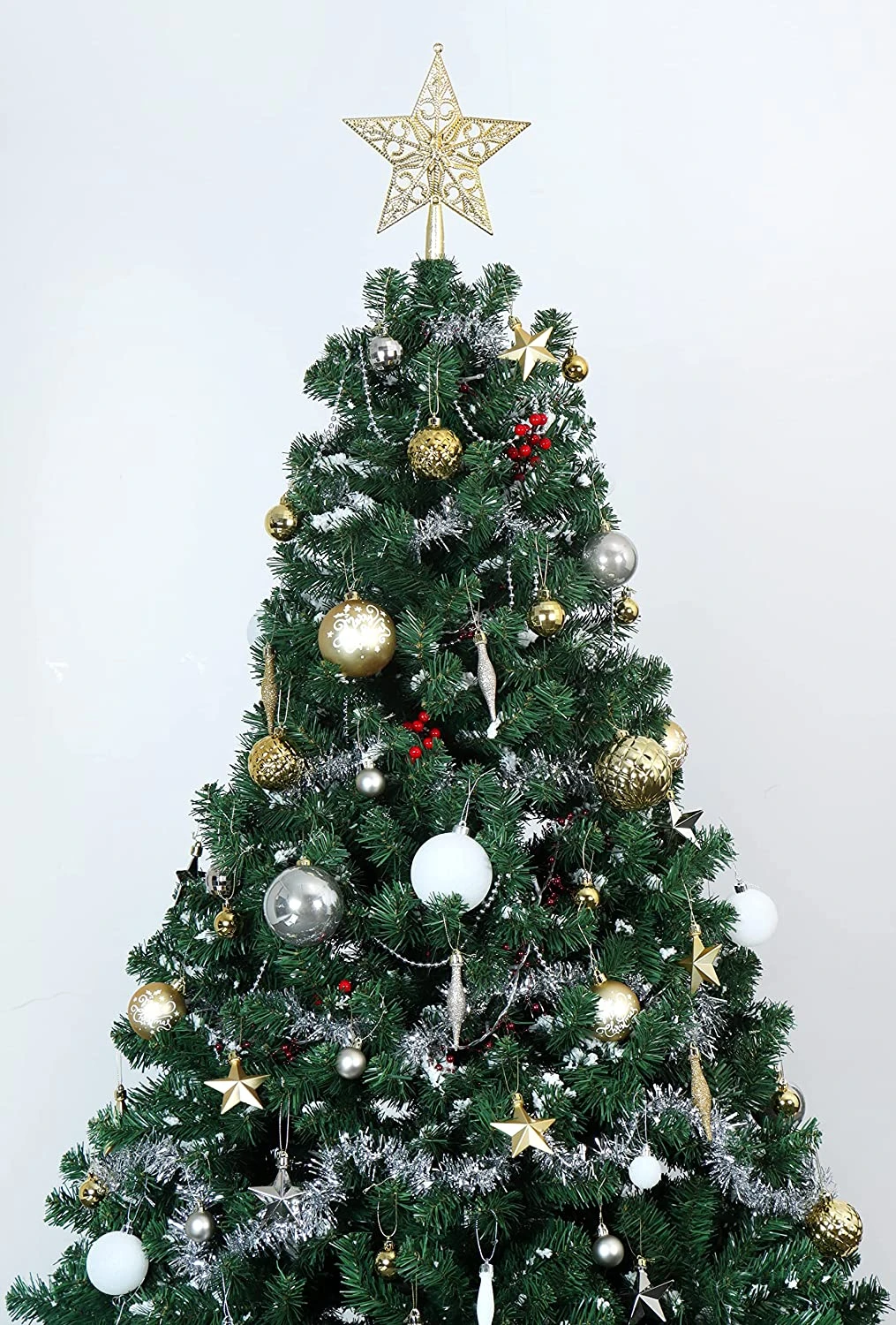 67 Pcs Christmas Ornaments Assorted Style Gold & White 8 67 Pcs Christmas Ornaments Assorted Style Gold & White - Image 6