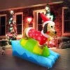 6 FT Long Inflatable Weiner Dog Snowboarding Christmas -Joiedomi 91wE60K2g6L. AC SL1500