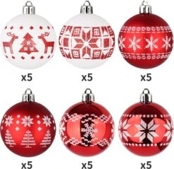 Red And White Christmas Ornaments Assorted Design, 30 Pcs -Joiedomi 91ws1Z05dFL. AC SL1500