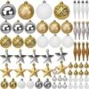67 Pcs Christmas Ornaments Assorted Style Gold & White -Joiedomi 91y5ZtbA1oL. AC SL1500