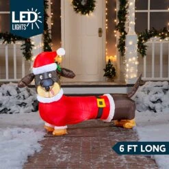 Tall Santa's 'Lil Helper Dachshund Inflatable (5ft) -Joiedomi 91yl3QYzC1L. AC SL1500