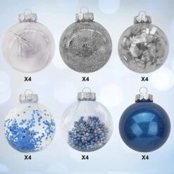 24Pcs Blue Plastic Clear Ball Ornaments With Filling -Joiedomi 91zKIfErvLL. AC SL1500