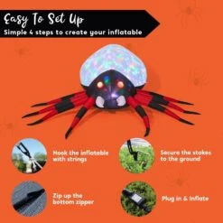 9ft Halloween Inflatable Spider With Rotating Colorful Light 13 9ft Halloween Inflatable Spider With Rotating Colorful Light -Joiedomi 9ftHalloweenInflatableSpiderwithRotatingColorfulLight 3